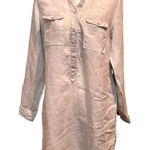 Malvin I Love Linen Tunic Dress Light Marble Gray 100% Linen Roll Tab Sleeve Size M Photo 0