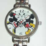 Disney Mickey & Minnie Mouse Silver Tone Watch Wristwatch New Battery Photo 0