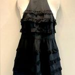 Tibi  100% Silk black ruffle high neck cocktail dress size 0 Homecoming d… Photo 0