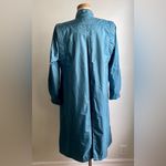 Fleet Street Vintage 80s Teal Blue Trench Coat Long Raincoat Size 10 Button Down Photo 1