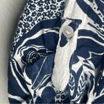 Unique spectrum  Blue and White Blouse half button with collar cuff sleeves Photo 4