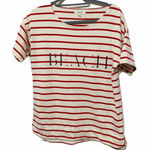 Madewell ‎ Shirttail Tee In Striped Red Small #A6759 Photo 0