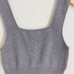 H&M Knit Wool Blend Cropped Sleeveless Top Gray Square Neck S Photo 2