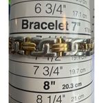 Two Tone Gold Silver Link Bracelet Fold Over Clasp Stainless Steel Unisex 7.25" Photo 4