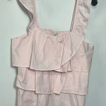 Crown & Ivy Women's Striped Shirred Layered Ruffled Pink/White Top Size S Photo 0