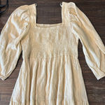 Moon River Smocked Gauze Tiered Maxi Dress Cream Size Small Anthropologie NWT Photo 1