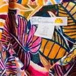 C & C CALIFORNIA Tropical Leaf Patterned Overshirt, Dress, Swimsuit Cover Up S Orange Photo 7