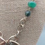 Lia Sophia Gold Tone & Green Chunky Chain Pendant Necklace Statement Boho 18" Photo 5