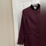 Le Suit Dark Red Black Vintage Boxy Blazer Sz 10 Houndstooth Checkered Photo 3