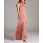 Azazie  Rosette Halter Neck‎ For Flare Maxi Dress Women's A0 Wedding Prom Photo 13