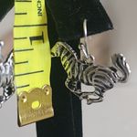 Boutique Statement Two Tone Chain Necklace with Zebra Pendants and Matching Earrings New Photo 7