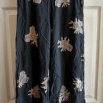 Roxy  Women's Floral Wide Leg Pants Charcoal Gray Size Medium Boho Chi Photo 0