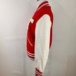 TNA Aritzia Women's Varsity Bomber Spee Wool Letterman Jacket Size Large Red Photo 3