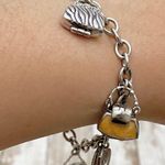 Sterling Silver Enamel Purse Charm Locket Bracelet Photo 1