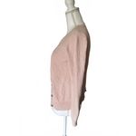 CAbi  Light Pink Ribbed Knit Cardigan with Lace-Up Back Detail Photo 1