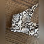 Vitamin A  Brown and White Snakeskin Criss Cross‎ Halter Bikini Top Photo 4