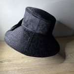 Giovannio Florence New York Women Black Floral Wide Brim Sun Hat Church Bow Cap Photo 3