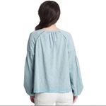 Frye Top Stone Blue Cotton Smocked Long Sleeve Size XS NWT $128.00 Photo 3
