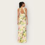 Black Halo Ruched Floral-print Cutout Gown In Petal Charm Sz M Photo 1