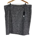 Lane Bryant NWT  Ponte Knit Pencil Skirt Womens 28 Black White Digi Tech Career Photo 2