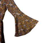 Peach Love California Peach Love Floral Bell Sleeve Fit & Flare Mini Dress Womens S Brown Cottagecore Photo 3