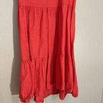 Francesca Bettini xs orange tiered maxi midi dress Italy 100% linen Photo 1