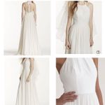 David's Bridal Davids bridals Galina halter ivory tie back wedding dress *needs dry cleaning* Photo 1