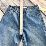 JustFab NWT  Women's Blue Jeans with Rhinestone Accents Straight Leg Photo 9