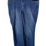 Chico's  Medium Wash Straight Leg Mid-Rise Embellished Jeans Size 1 Short (8-10) Photo 0