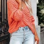 VICI NEW -COLE VALLEY CHENILLE SWEATER - SALMON ORANGE Photo 0