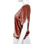 Madewell Women’s Flare Sleeve Orange Velvet Tulip-Sleeve Ruffle Top Size XXS Photo 5