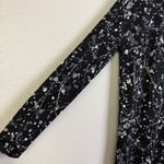 Tory Burch  Meredith Silk Dress XS Black Long Sleeve Paint Splatter Zip Designer Photo 3