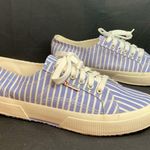 Superga  Women’s USAM 8/USAW 9.5  EU 41 Blue White Striped Sneakers Lace up Photo 3