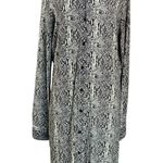 Norma Kamali Snakeskin Jersey Knit Shirt Dress Size Large Button Front Snake Photo 2