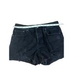 We The Free Free People  mid rise black distressed denim jean shorts size 27 Photo 5