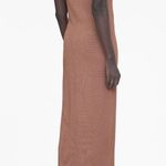 ANINE BING Savannah knit crew neck sleeveless midi dress terracotta waffle new Photo 4