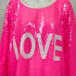 Blakely Blakeley Pink Sequin LOVE Top Size 3X Photo 4
