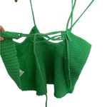SheIn Green Crochet Festival Coachella Crop Tie Top Small Photo 1