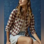 BDG Dakota Cropped Flannel Button-Down Shirt XS Photo 1