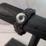 Braided Brown Snap Bracelet Photo 0