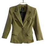 Smythe Revolve olive green blazer cotton linen peak lapel Sz 4 Photo 1