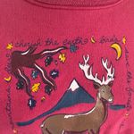 Vintage Deer‎ Nature Graphic Sweatshirt L 90s Outdoors Cozy Cottagecore Pink Size L Photo 6