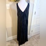 April Cornell Black Velvet Beaded Maxi Dress Witchy Gothic Romantic ~Small🧡 Photo 5