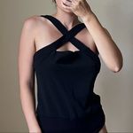 Lovers + Friends black bodysuit size M sleeveless cross to cross CL Photo 0