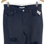 PacSun Womens High Rise Button Fly Distressed Baggy Jeans Eco Black Size 30 NWT Photo 1