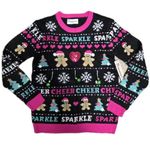 No Boundaries Christmas Womens Sweater Teddy Bear Balls Ornaments Hearts Sequins Size Medium Photo 3