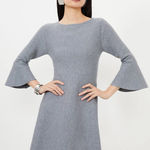 Karen Millen Compact Wool Look Double Faced Skater Dress With Full Sleeve Small Photo 0