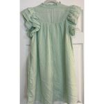 Umgee  Mini Dress Sz LG Green Ruffled Flutter Sleeve & Collar Spring Wedding Photo 1