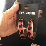 Steve Madden New Animal Print Pink Black Hoops Photo 1
