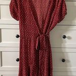 Audrey 3+1 Women’s Burnt Orange Short Sleeved Patterned Wrap Dress - Size Large Photo 0